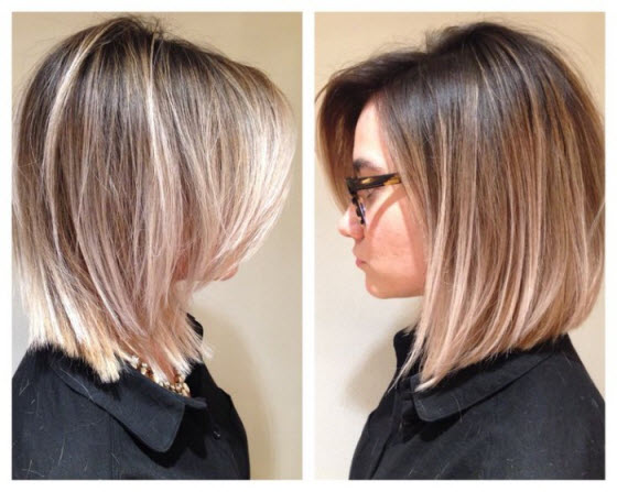 Balayage de coloration sur un carré allongé