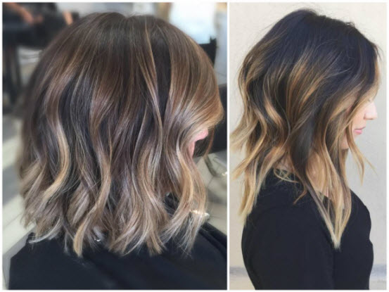 Balayage de coloration sur un carré allongé