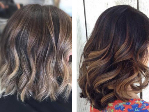 Balayage de coloration sur un carré allongé