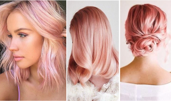Nuance rose à la mode sur les cheveux