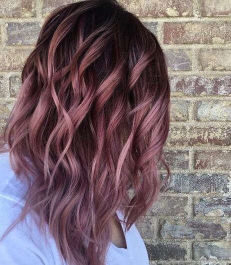 Photo de rose, coloration de cendres dans le style du balayage