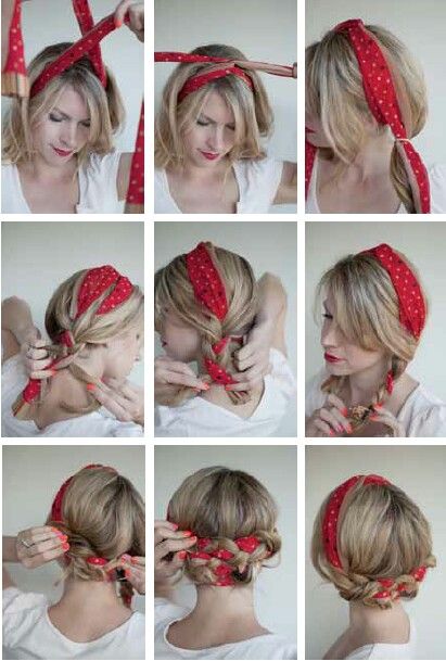 Coiffures romantiques avec foulards et rubans