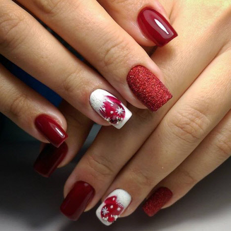 Manucure rouge nouvel an