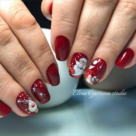 Manucure rouge nouvel an