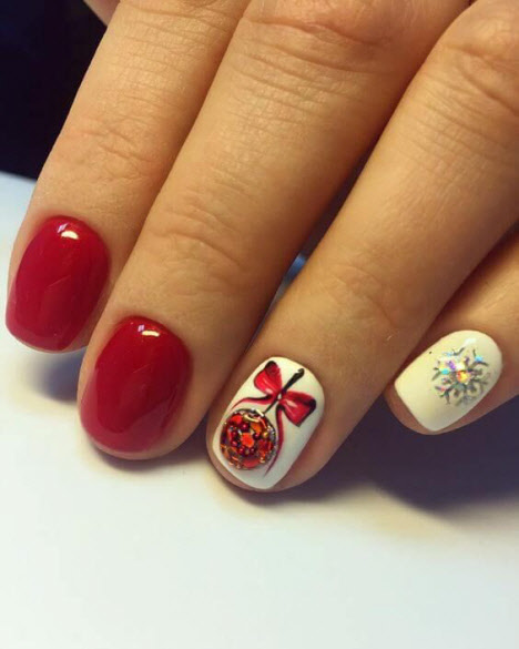 Manucure rouge nouvel an