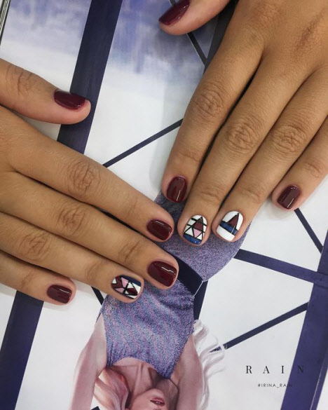 Photo de nouvelle manucure pour ongles très courts 2024