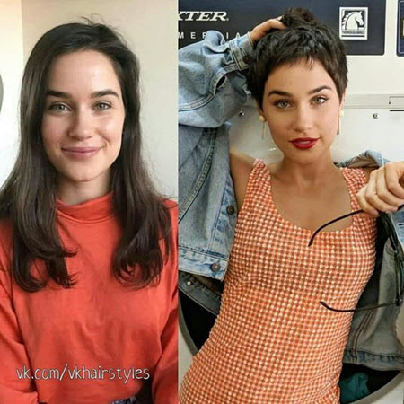 Coupe de cheveux Pixie: photos avant et après