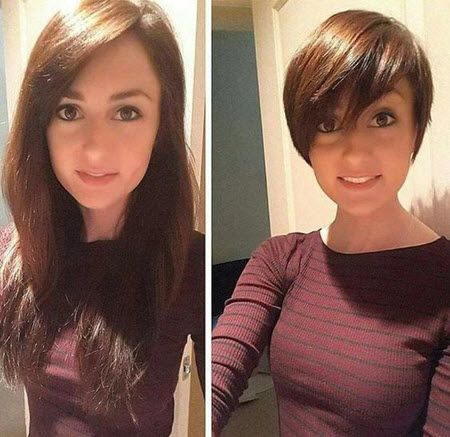 Coupe de cheveux Pixie: photos avant et après