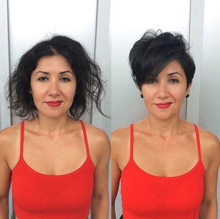 Coupe de cheveux Pixie: photos avant et après