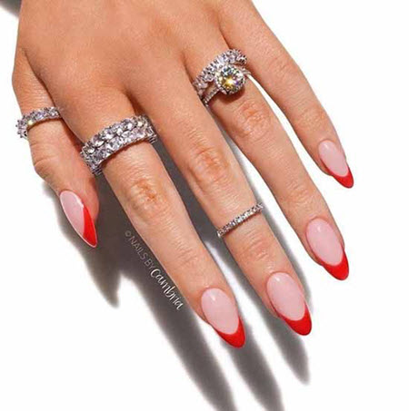 Français pour les ongles ovales