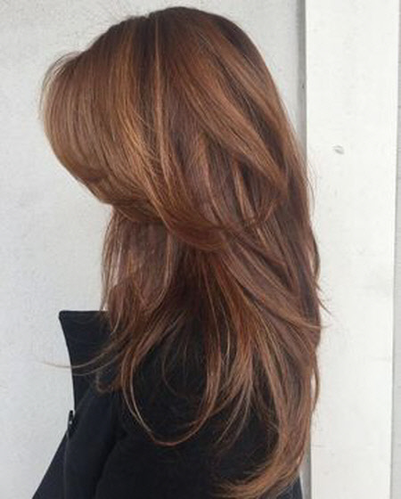 Coupes de cheveux photo en cascade pour cheveux longs