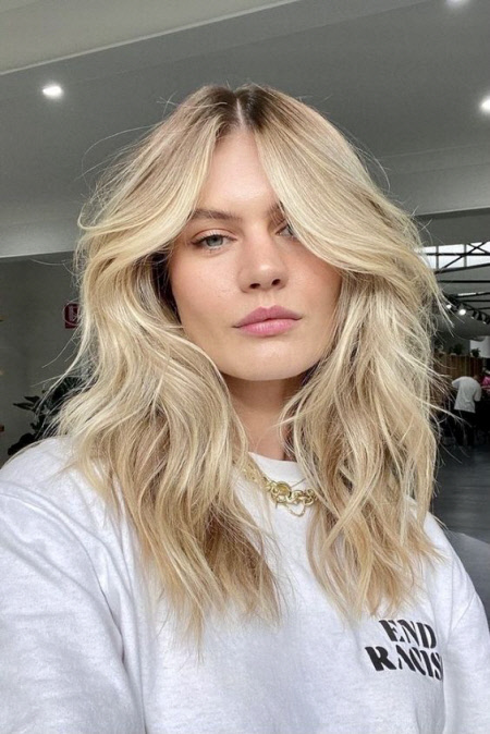 Coupes de cheveux photo en cascade pour cheveux longs