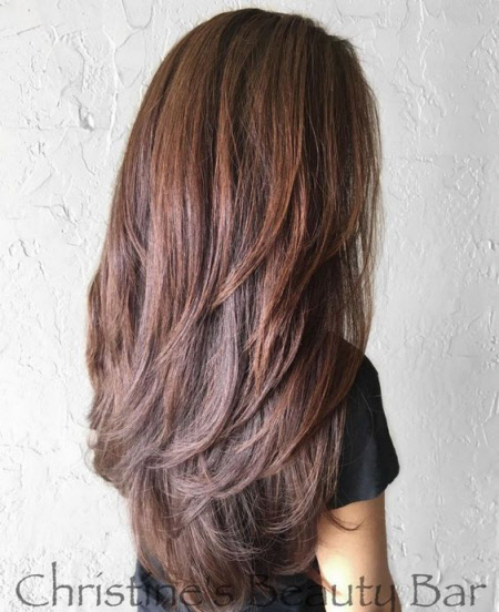 Coupes de cheveux en couches pour cheveux longs