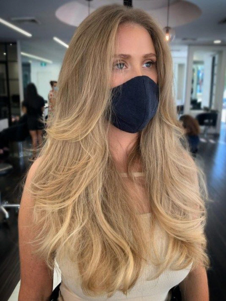 Coupes de cheveux photo en cascade pour cheveux longs